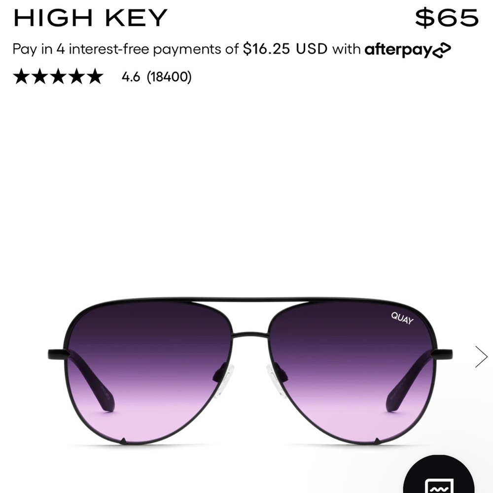 Quay Australia High Key Sunglasses - Black and Purple